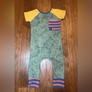 Rags to Raches Green and Yellow Kids One Piece